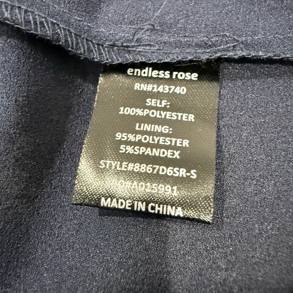 Endless Rose / Women’s Dark Blue Floral Mini Dress / Size M. - Picture 9 of 9